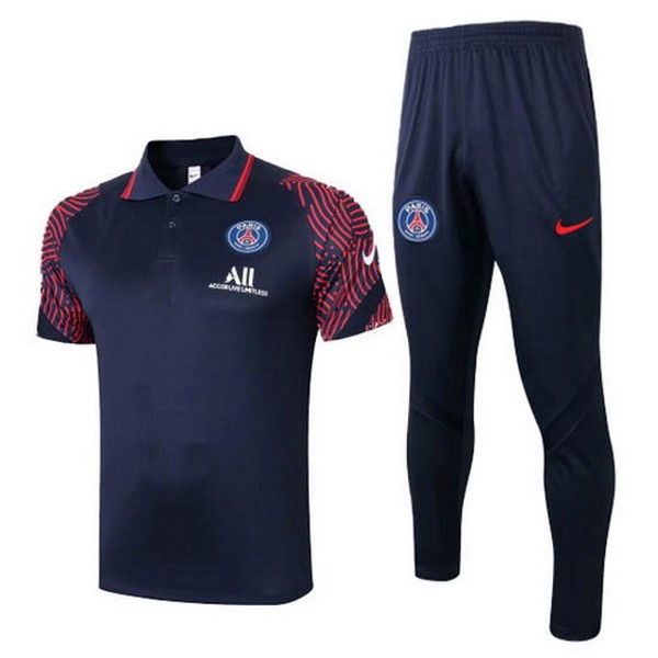 Polo Football Ensemble Complet Paris Saint Germain 2020-21 Noir Rouge